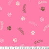 Anti-Pill Meow Paws Pink Brown Fleece F563