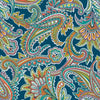 Premium Anti-Pill Radiant Paisley Teal Fleece F1438