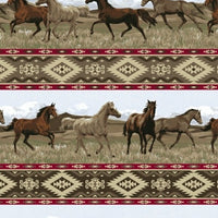 Anti-Pill Aztec Rider Horse Fleece F484