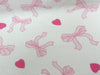 Ribbons Hearts Pink Fleece F9