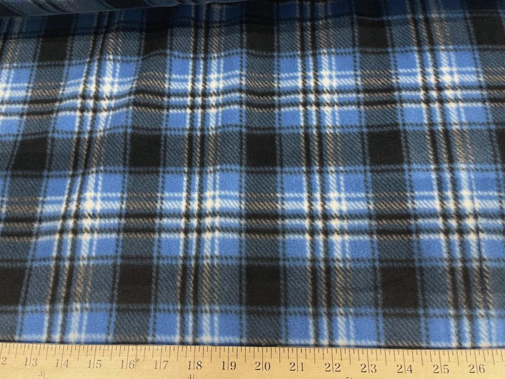 Premium Anti-Pill Blue Plaid Fleece F202