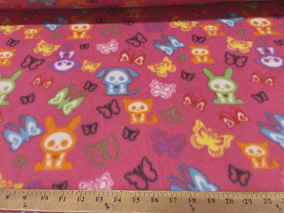 Anti-Pill Skelanimals Butterfly Pups Bunny Fleece 434
