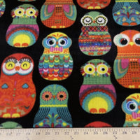 Anti-Pill Matryoshka Owls Fleece A57