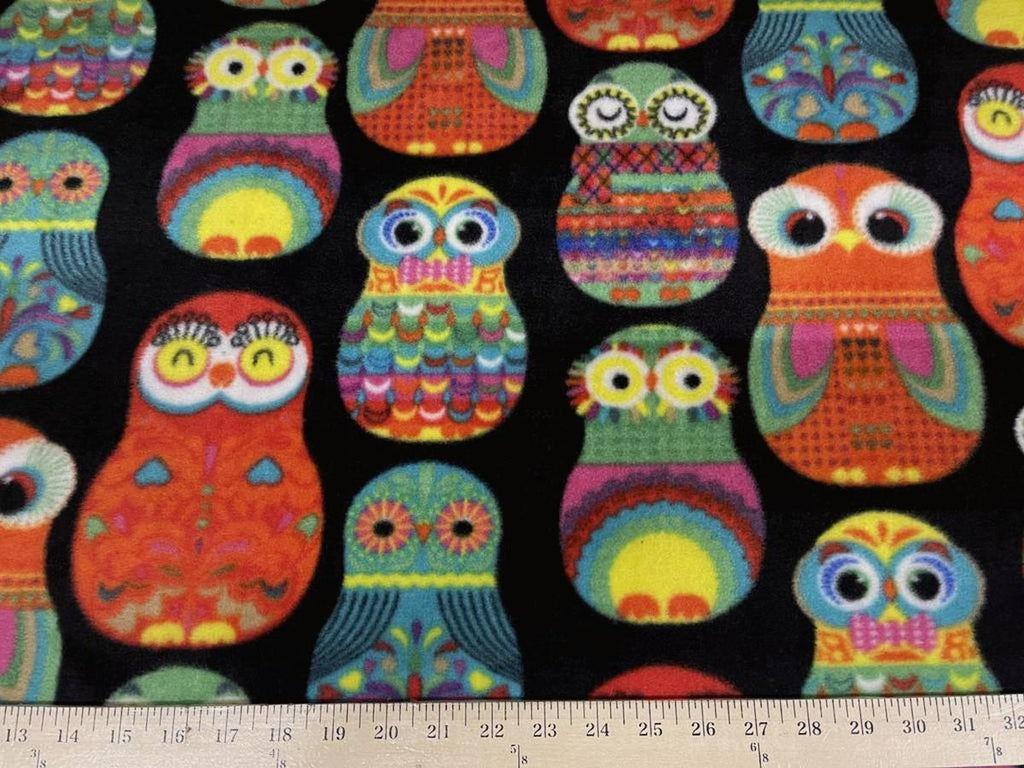 Anti-Pill Matryoshka Owls Fleece A57