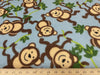 Anti-Pill Monkey On Blue Fleece 300