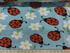 Anti Pill Lady Bugs On Aqua Fleece