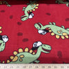 Anti-Pill Dinosaurs On Red Fleece 302