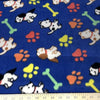 Anti Pill Puppies And Paws On Blue Fleece