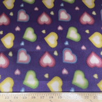 Anti-Pill Hearts On Purple Fleece NF-3