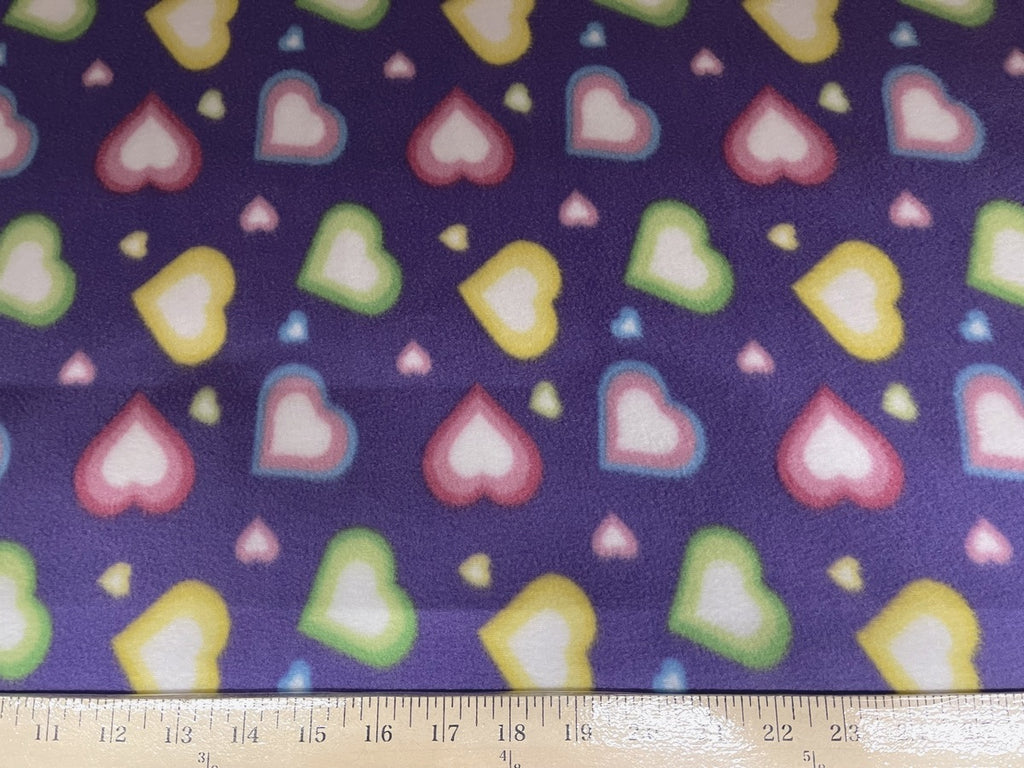 Anti-Pill Hearts On Purple Fleece NF-3