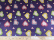Anti-Pill Hearts On Purple Fleece NF-3