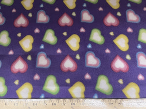 Anti-Pill Hearts On Purple Fleece NF-3