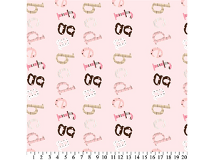 Anti-Pill ABC Wiggly Lines Pink Fleece F971