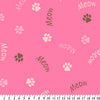 Anti-Pill Meow Paws Pink Brown Fleece F563