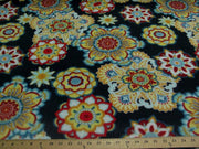 Premium Anti-Pill Floral On Charcoal Fleece F1523