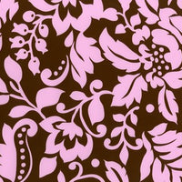 Anti-Pill Graphic Flower Brown Pink Fleece F1216
