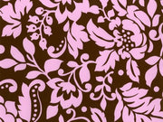 Anti-Pill Graphic Flower Brown Pink Fleece F1216