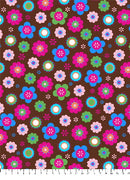 Anti-Pill Flower Burst Brown Fleece F1199