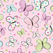 Anti-Pill Flutter Butterfly Pink Fleece F1369