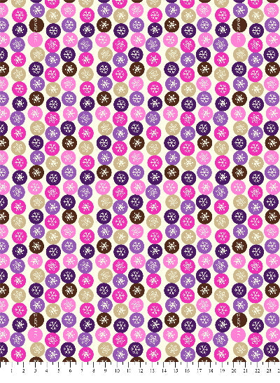 Anti-Pill American Greetings Snowflakes Purple Pink Fleece F480
