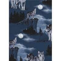Anti Pill Baying Wolves Fleece F439