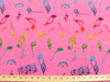 Anti-Pill Hot Pink Multi Color Music Notes Fleece F815