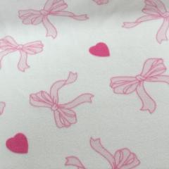 Ribbons Hearts Pink Fleece F9